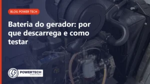 Motor diesel de gerador com bateria de partida e filtros