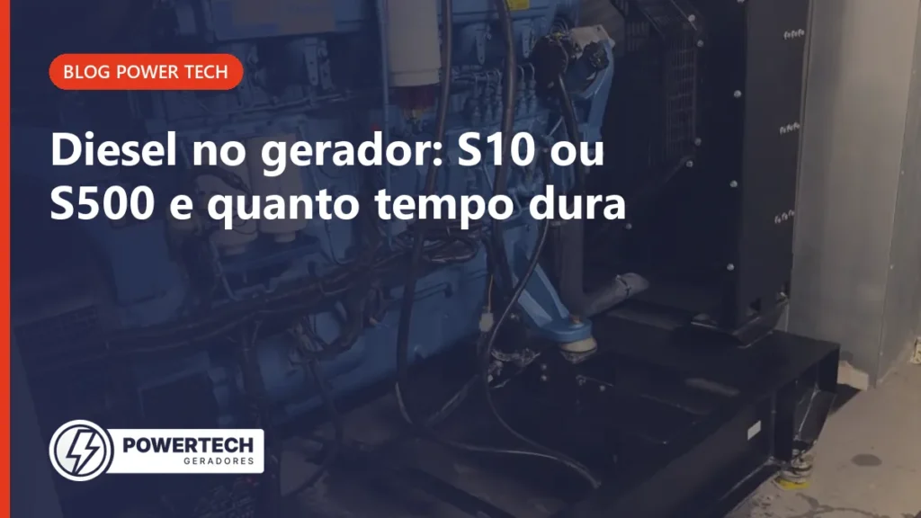 Grupo gerador a diesel instalado em casa de máquinas