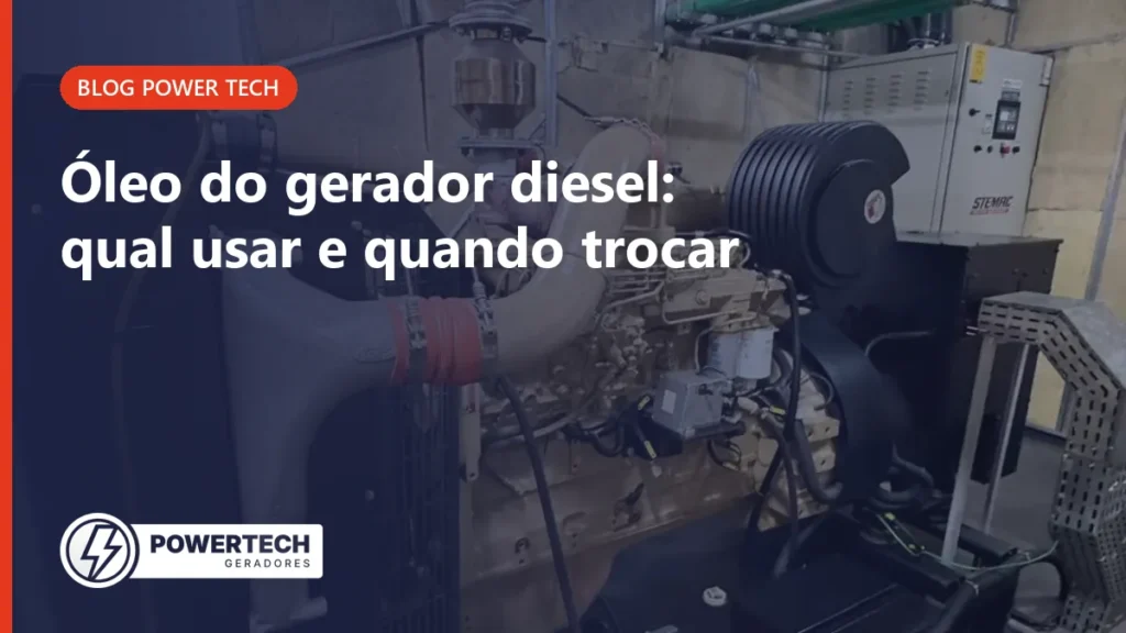 Motor diesel de grupo gerador exposto em casa de máquinas