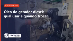 Motor diesel de grupo gerador exposto em casa de máquinas